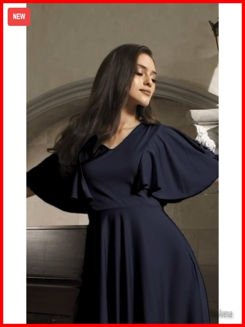 Plus Size Elegant Maxi Dress V-Neck Short Sleeve A-Line Floor Length Formal - Picture 6 of 7